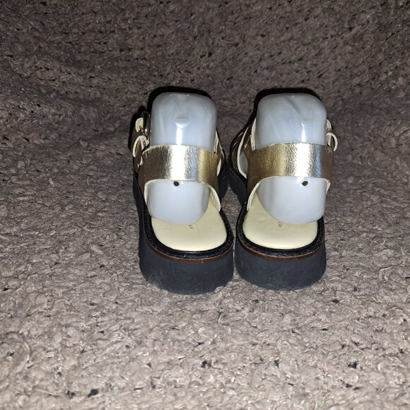 ANTHROPOLGIE-Gold Leather Fisherman Sandals-Lined-Size 38-New/No Box - Picture 5 of 7